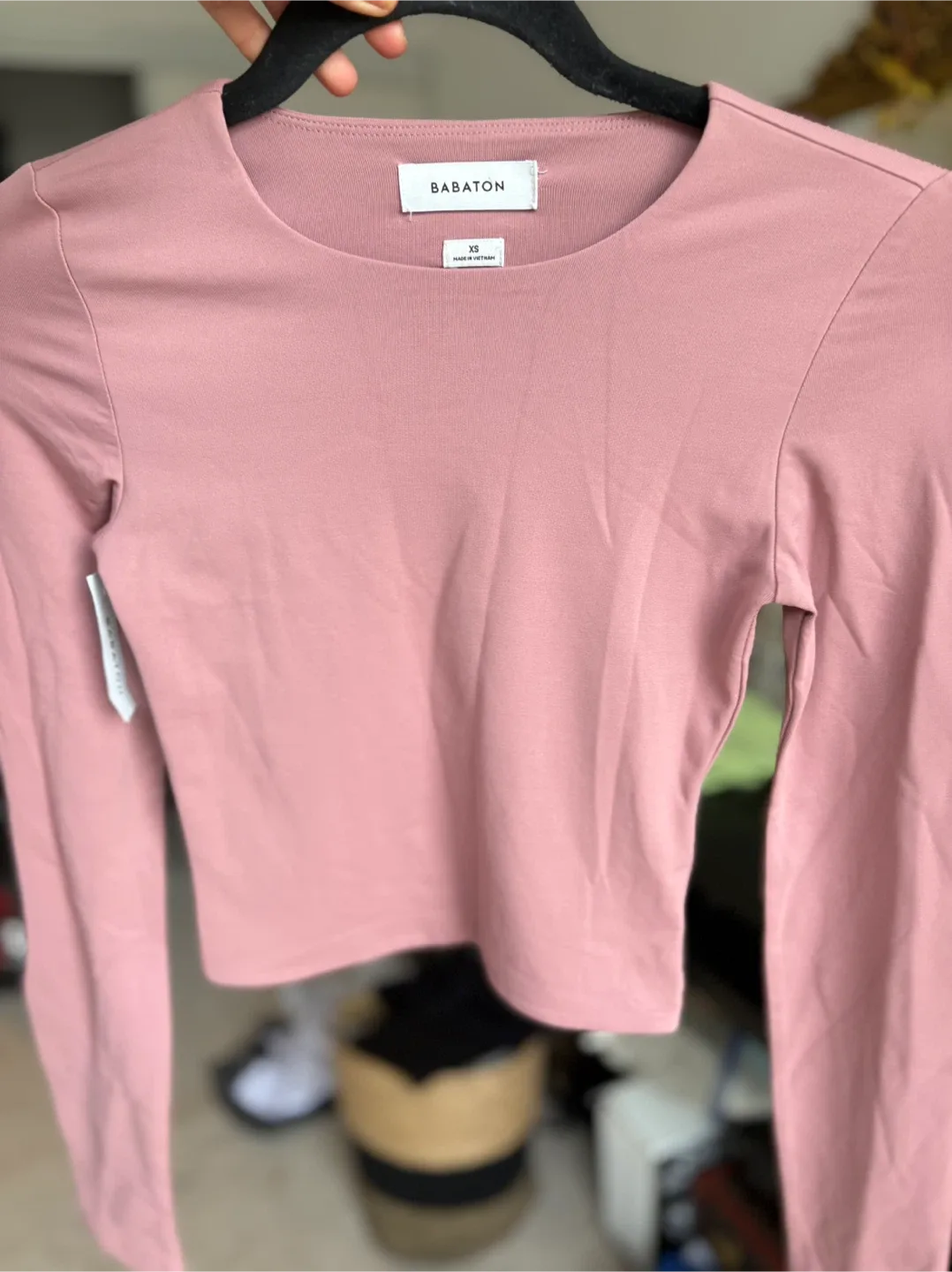 Babaton Contour Crew Top - Ashy Pink, Size XS