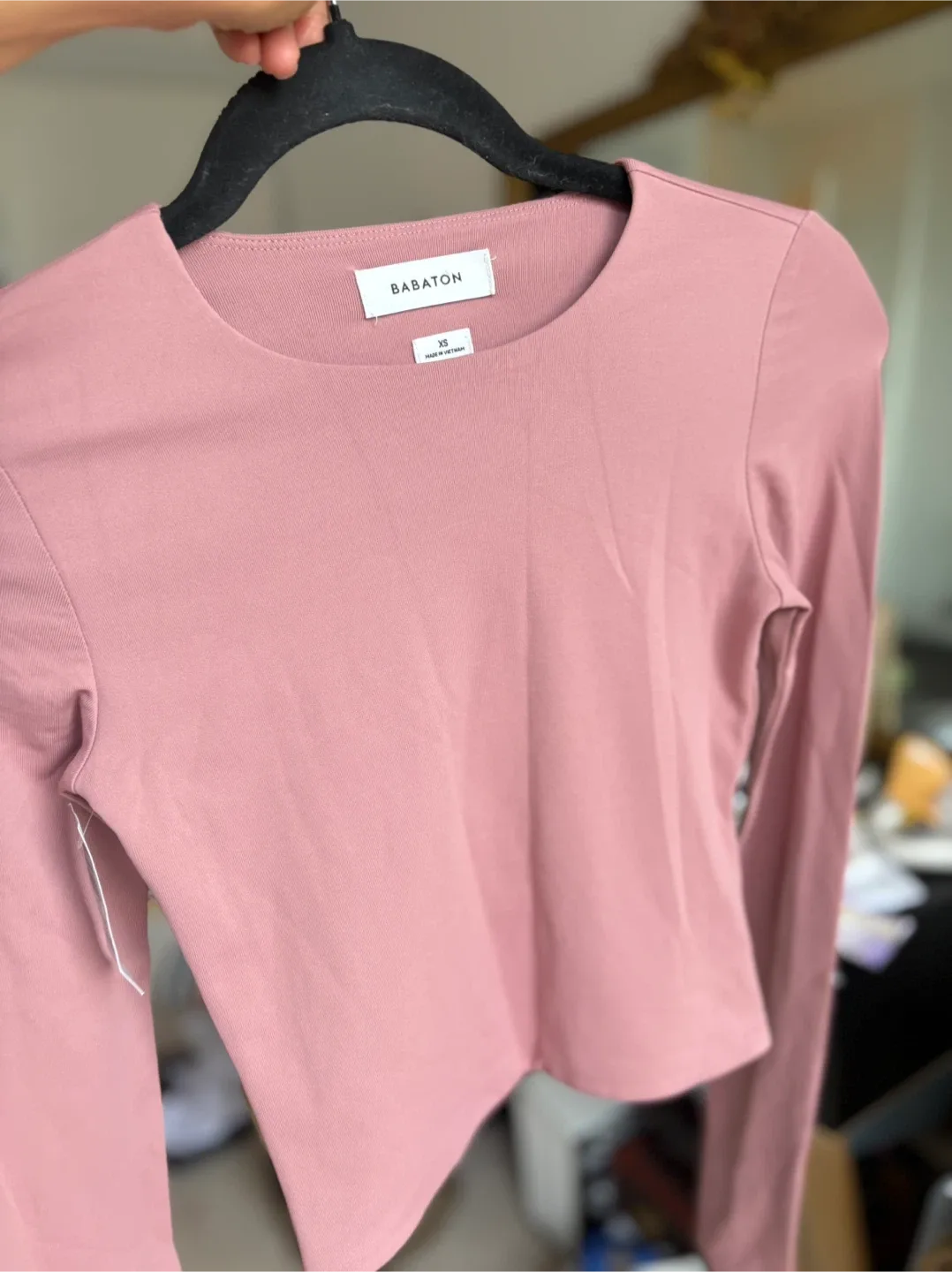 Babaton Contour Crew Top - Ashy Pink, Size XS image indicator(4)