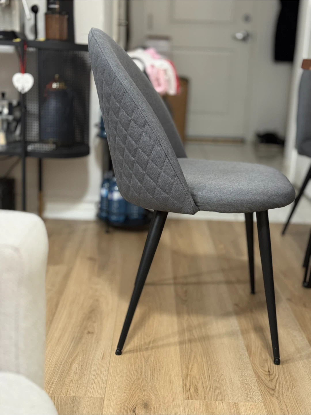 Grey Quilted Dining Chairs - Set of 4 - photo 3