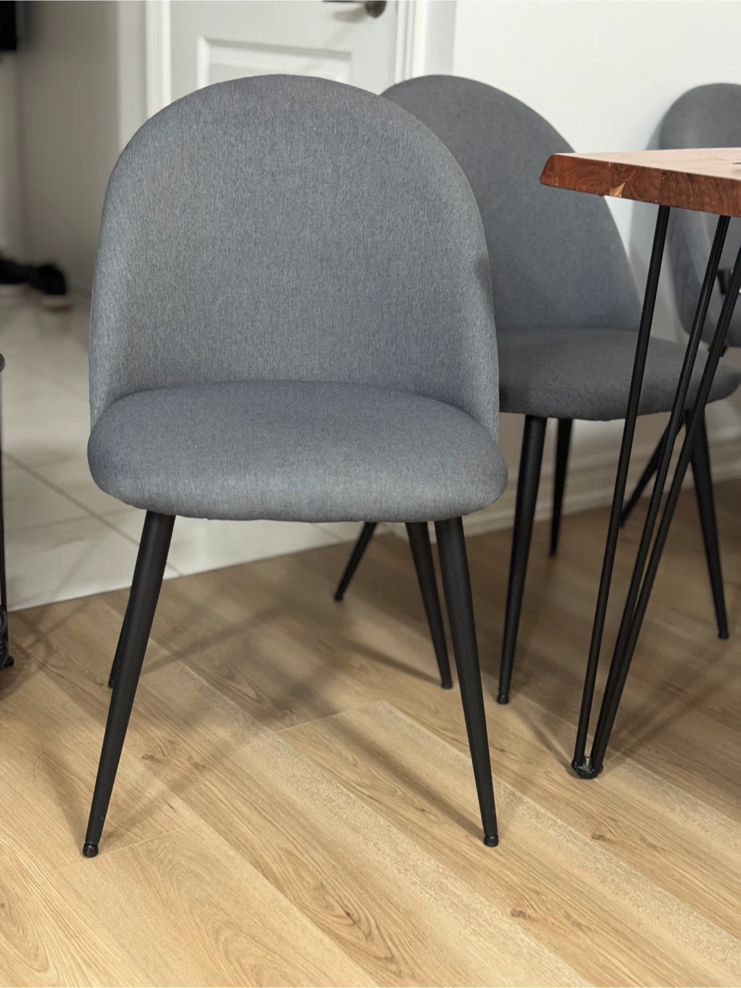 Grey Quilted Dining Chairs - Set of 4 - photo 5