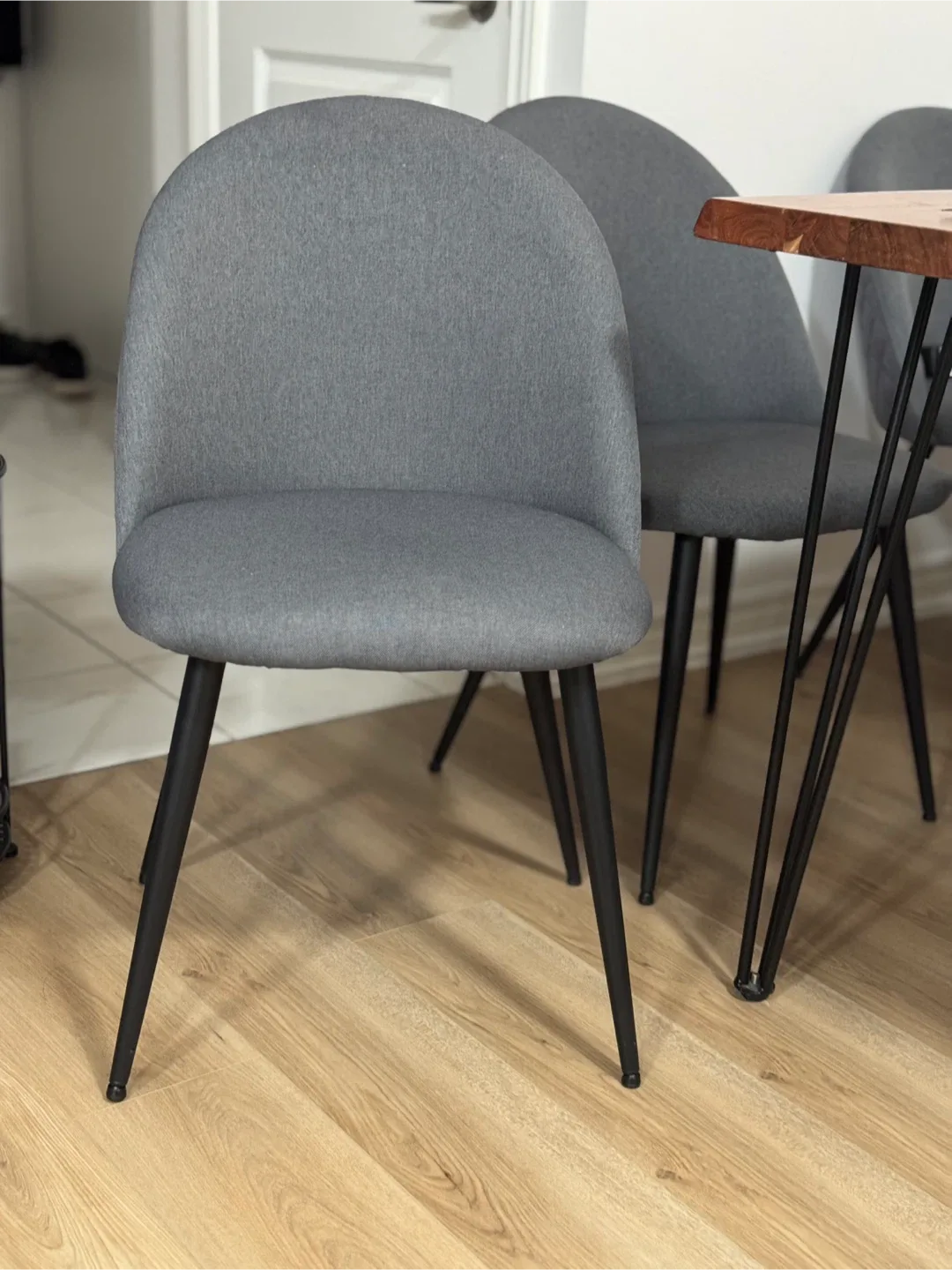 Grey Quilted Dining Chairs - Set of 4 image indicator(5)