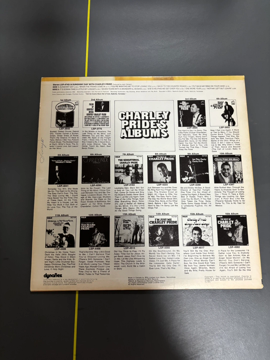 Charley Pride - A Sunny  Day Vinyl Record - photo 2