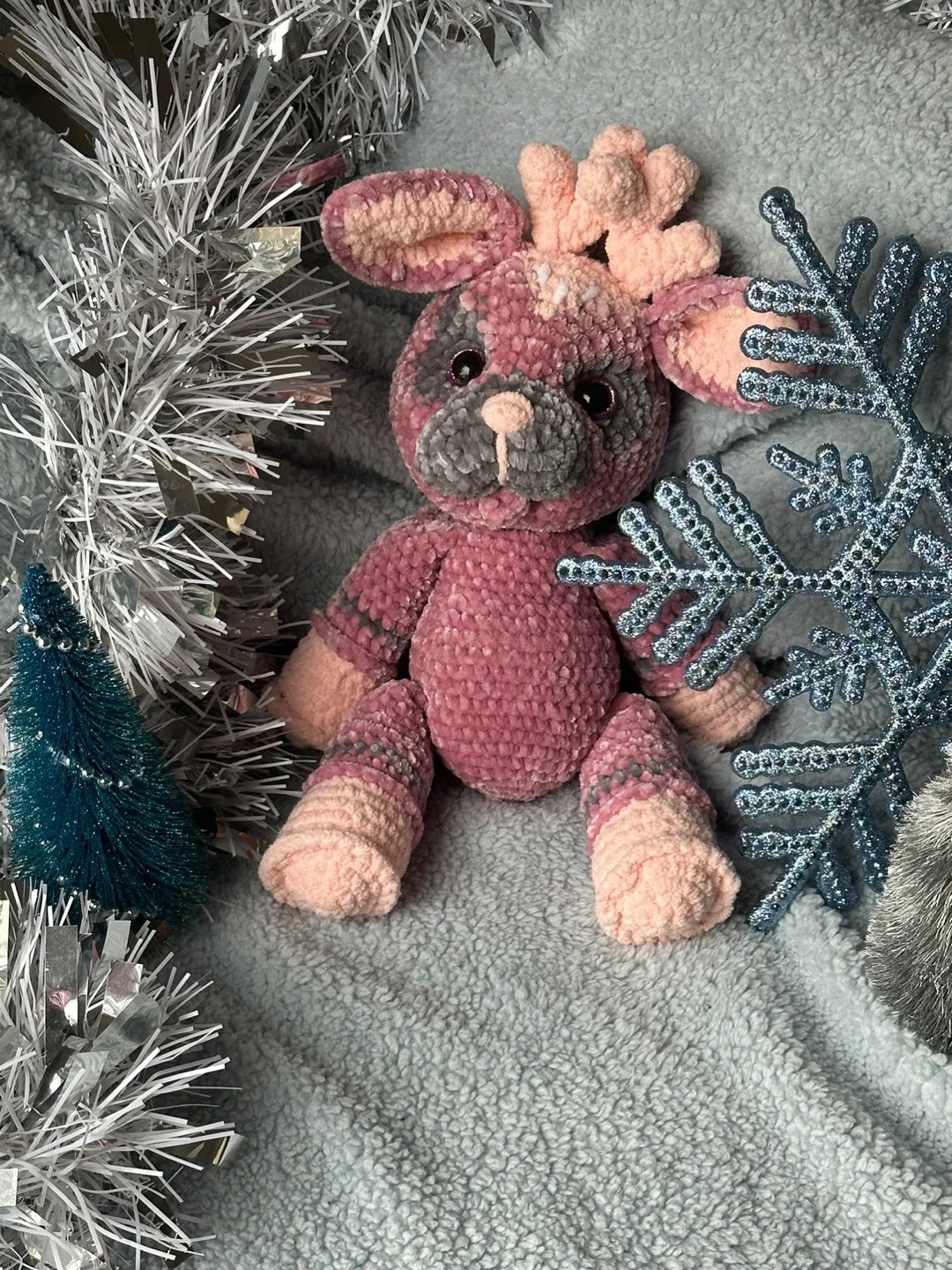 Handmade Crochet Reindeer Plush Toy image indicator(4)