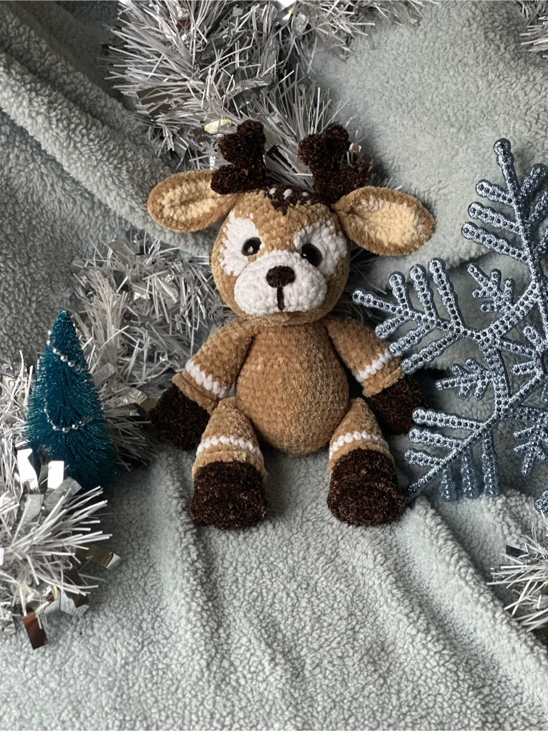 Handmade Crochet Reindeer Plush Toy
