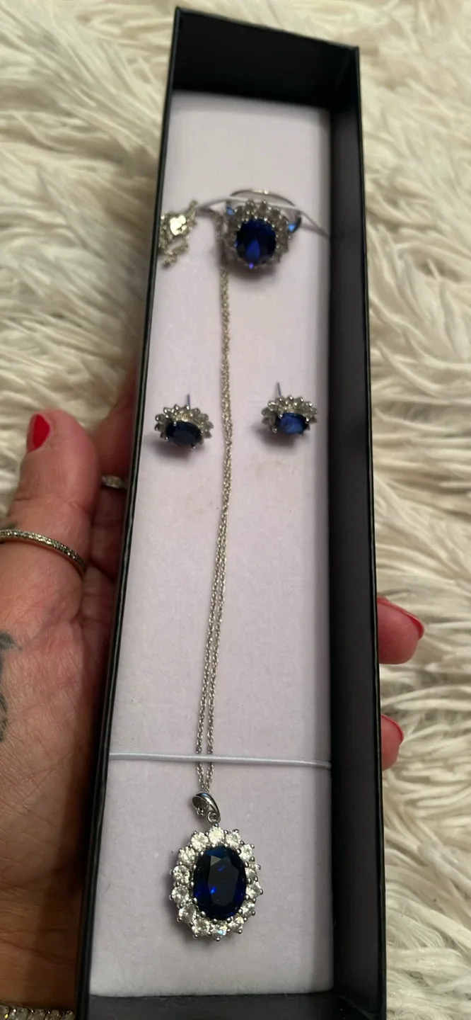 NEW Sterling Silver Necklace, Ring, Earrings image indicator(2)