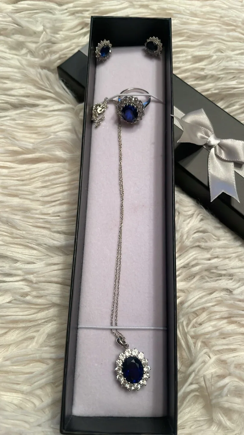 NEW Sterling Silver Necklace, Ring, Earrings image indicator(3)