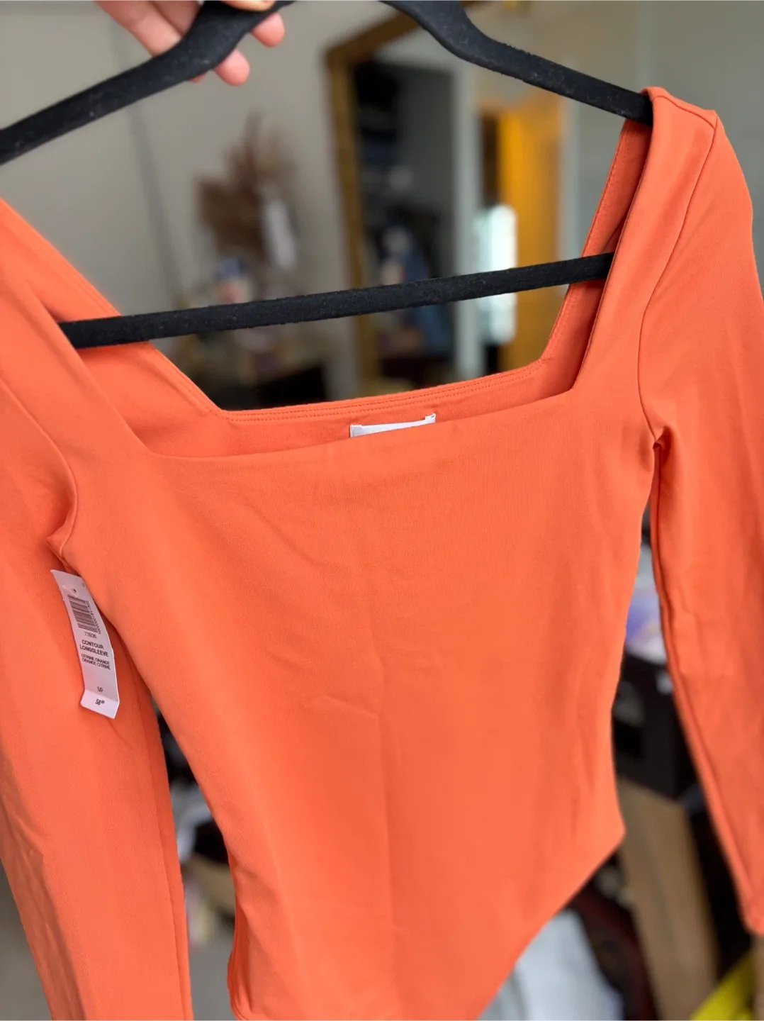 Babaton Contour Longsleeve Bodysuit - Citrine Orange, Size S