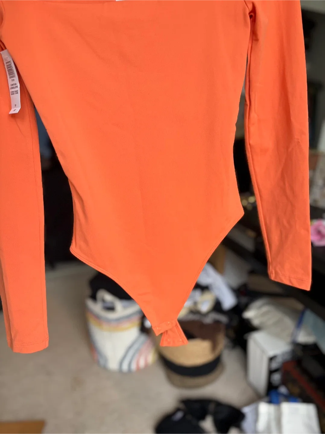 Babaton Contour Longsleeve Bodysuit - Citrine Orange, Size S image indicator(3)