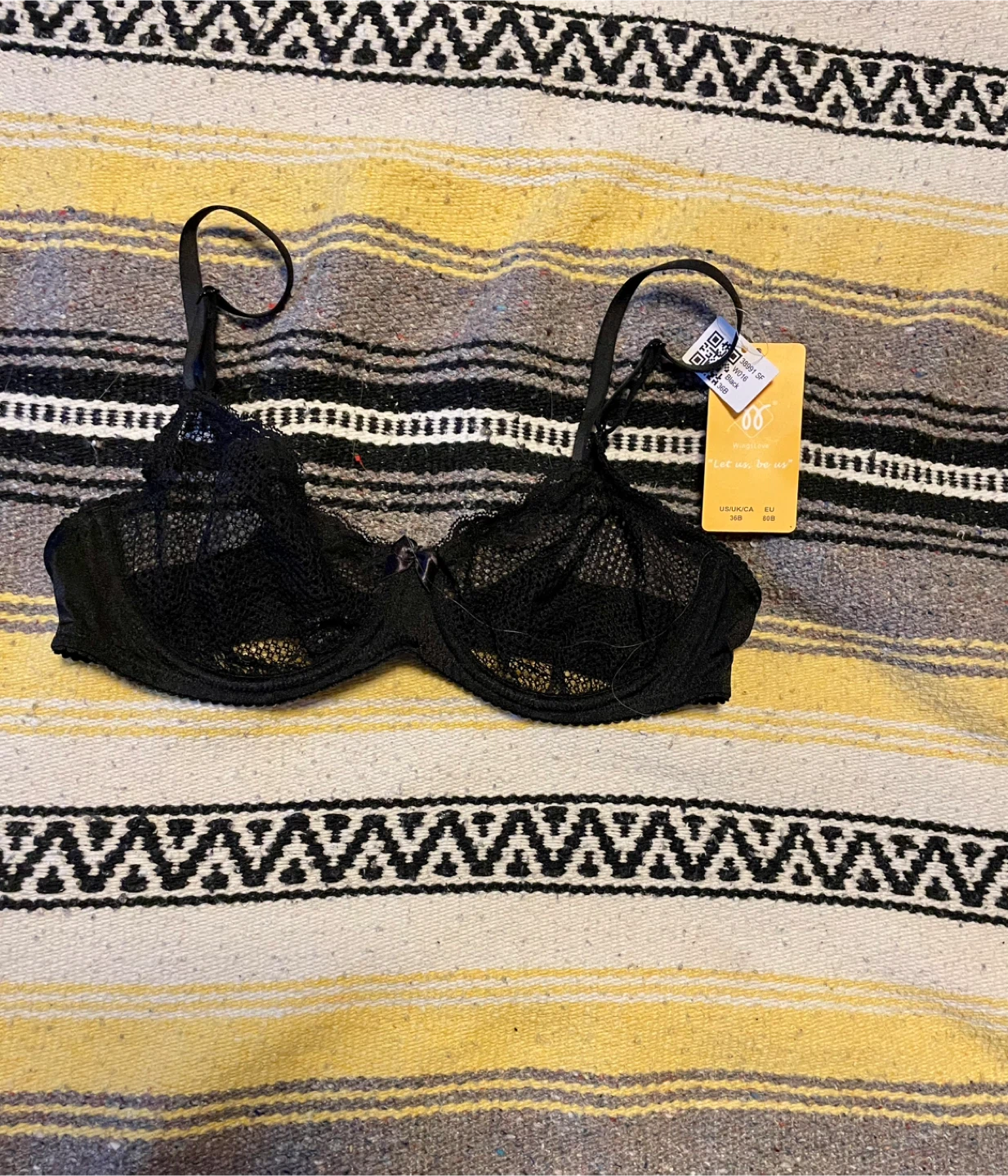 UBONIVA Black Bra, Size 34B   NEW!