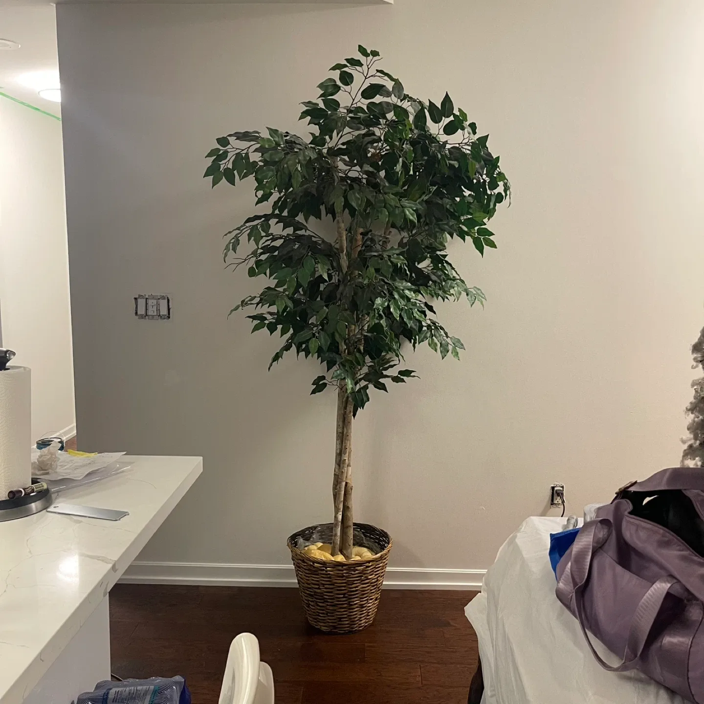 7ft Large Faux Ficus Tree in Basket