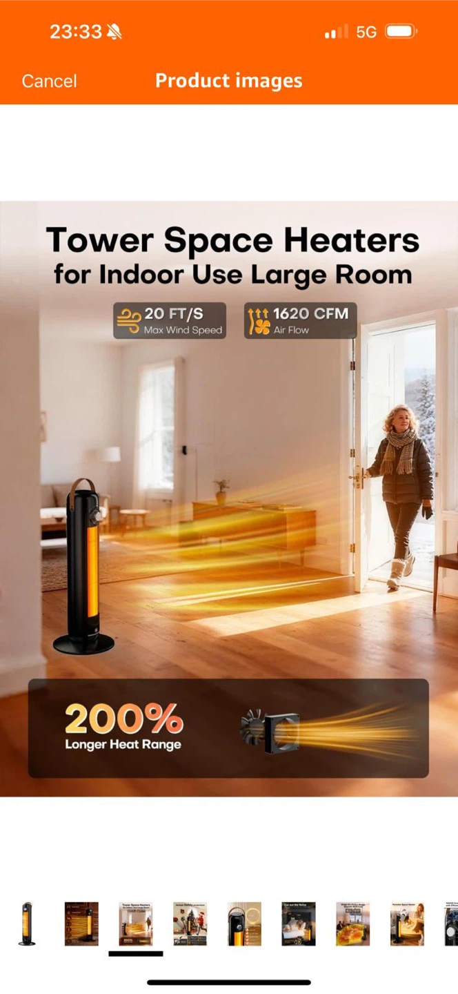 HETRAROOT Tower Space Heater