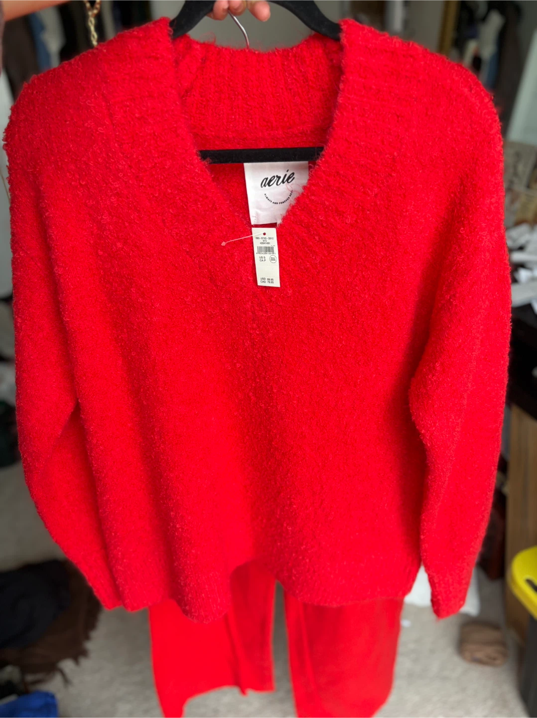 Aerie Red Sweater and Pants Set - Size S