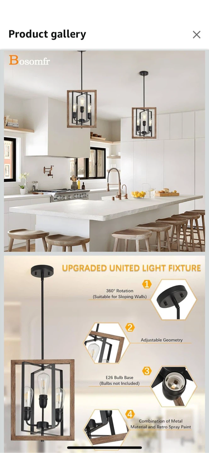 Bosomfr Farmhouse Pendant Lighting - photo 3