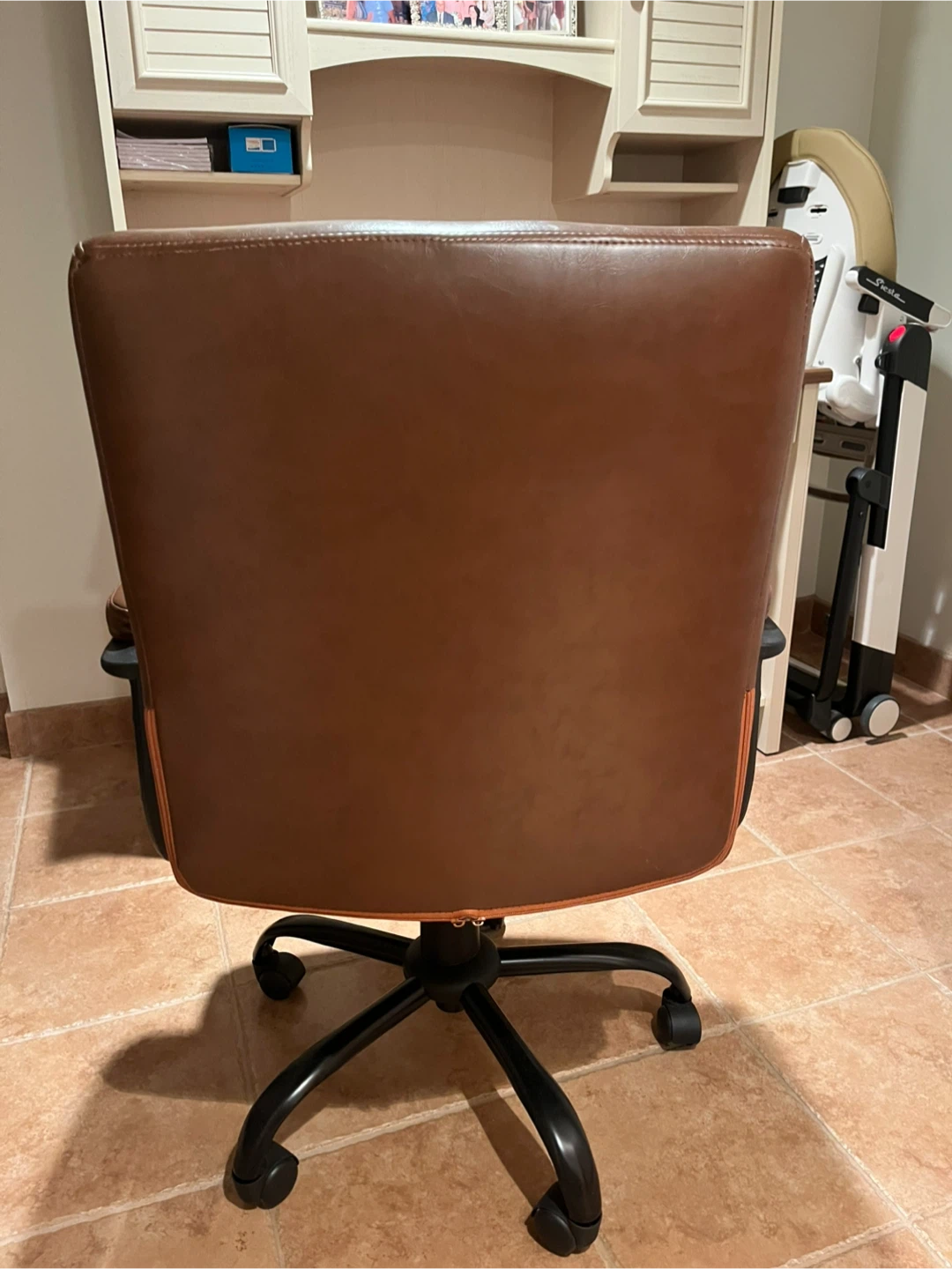 Brown Leather Office Chair - photo 3