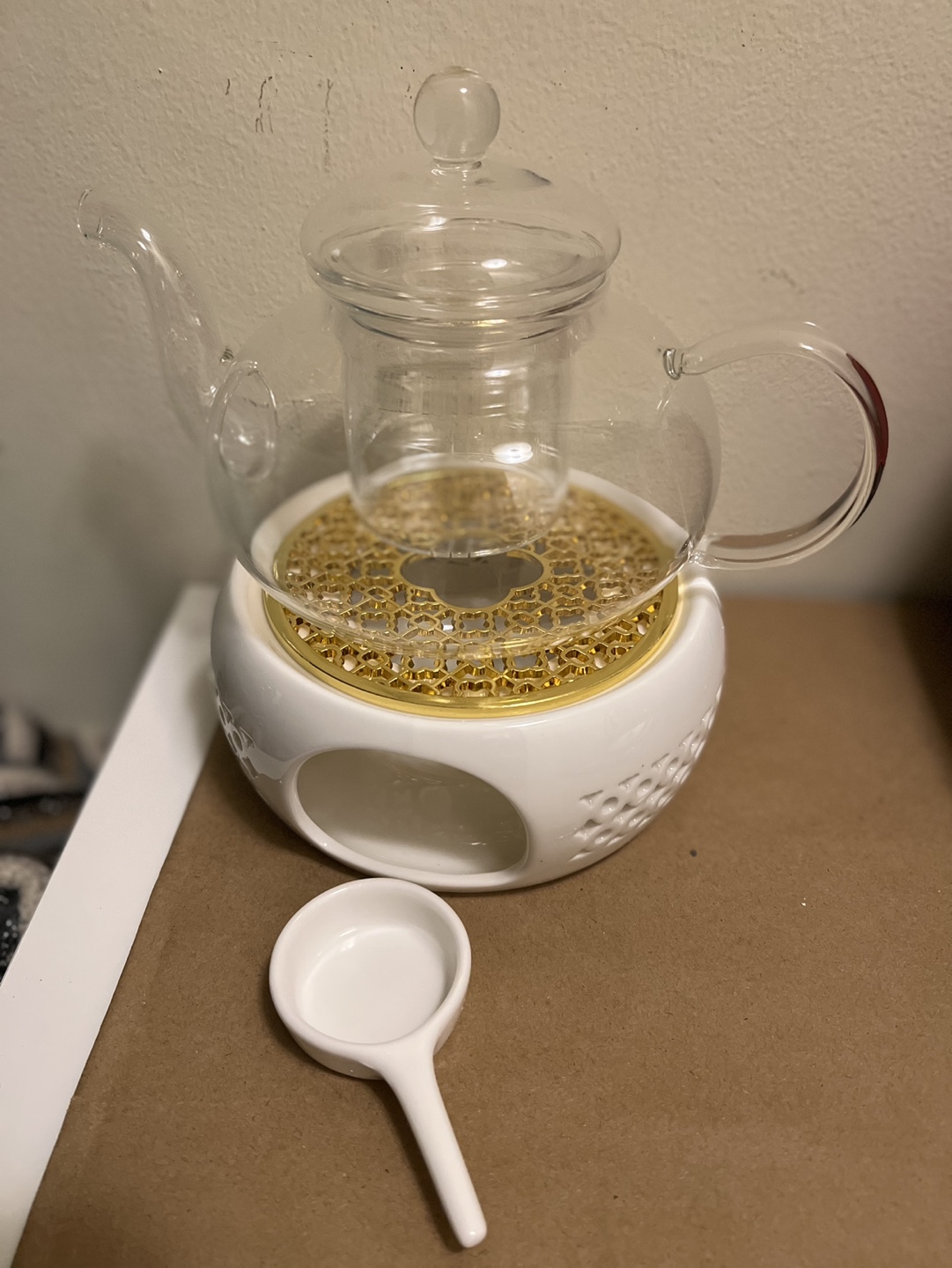 Brand New-Tea Warmer with Teapot, Spoon, Ceramic & Zinc Alloy - photo 5
