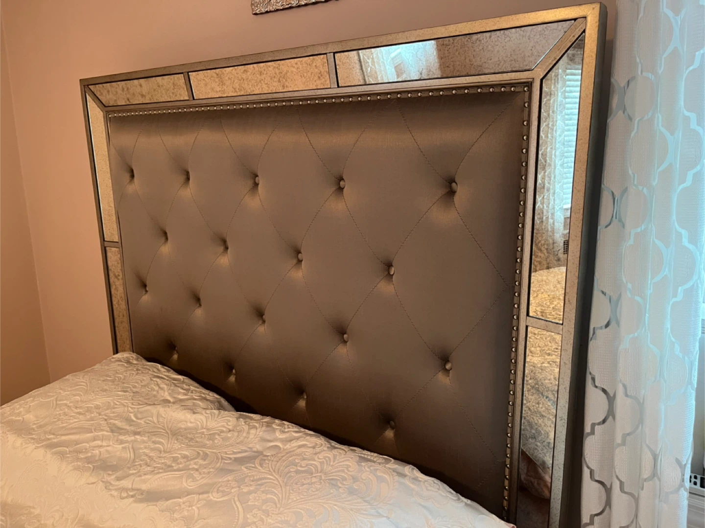Mirrored Queen Bed Frame - photo 2