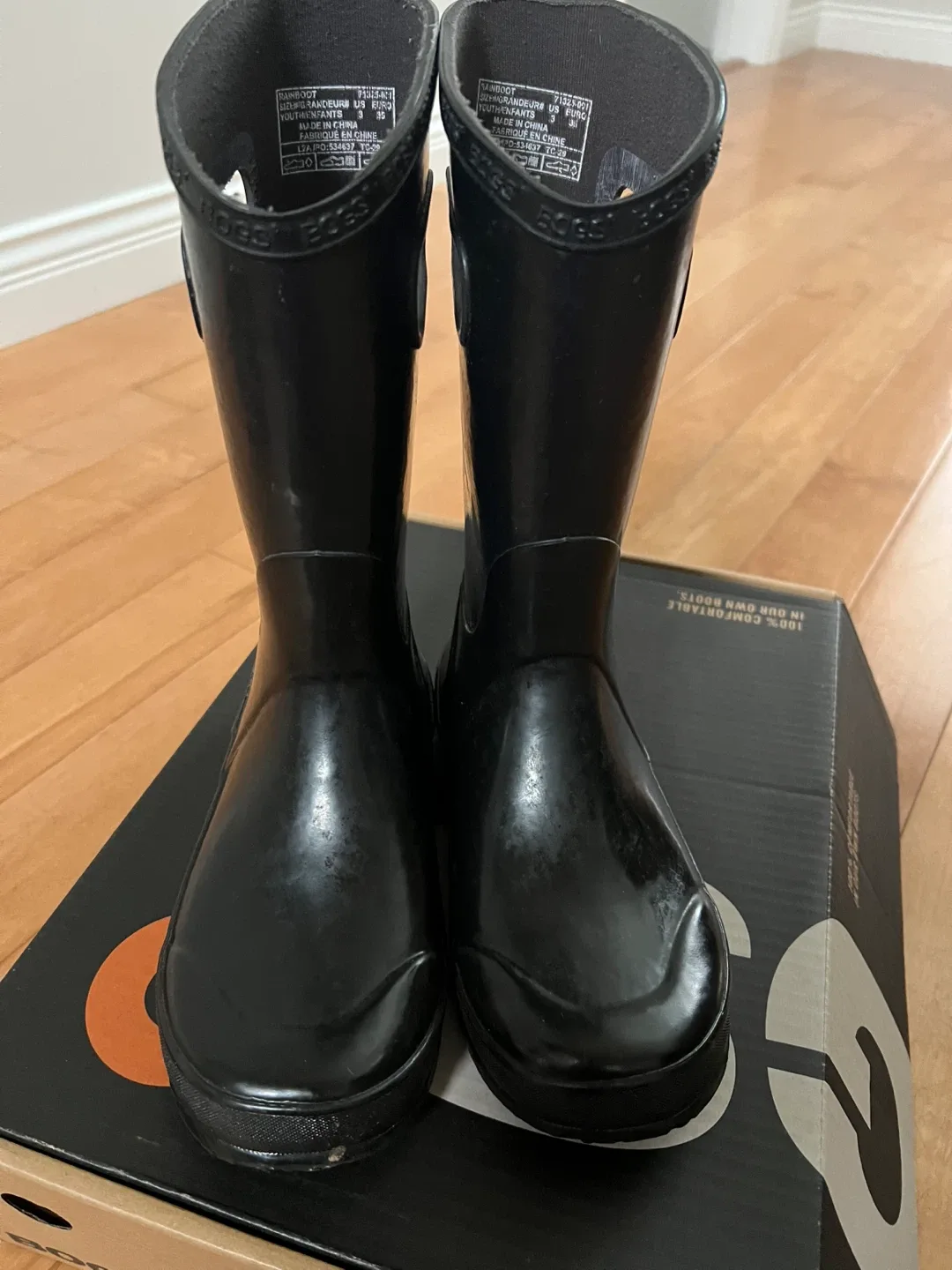 Bogs Black Rain Boots - Size 3 Kids image indicator(2)