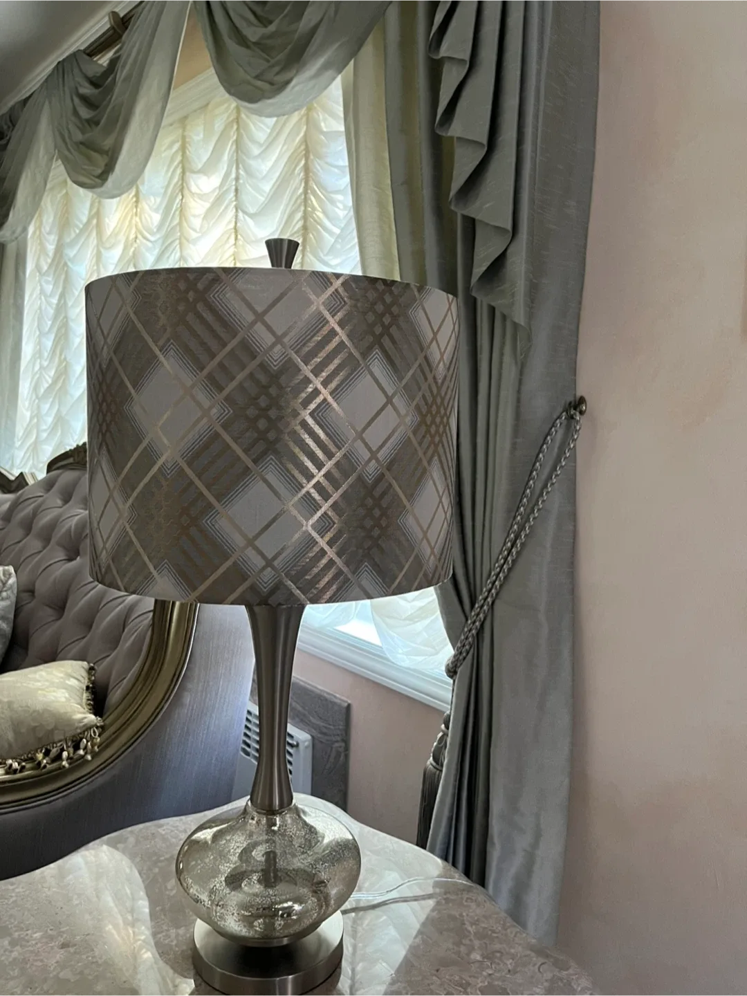 Table Lamp with Patterned Shade