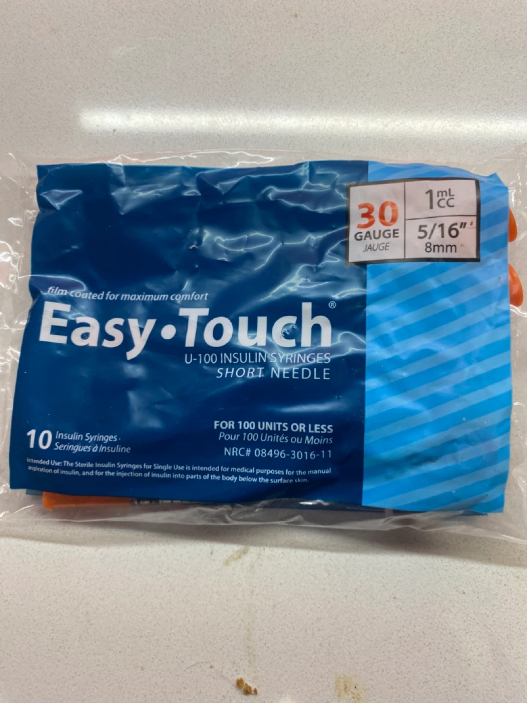 Easy Touch 30 Gauge Insulin Syringes - 10 pack