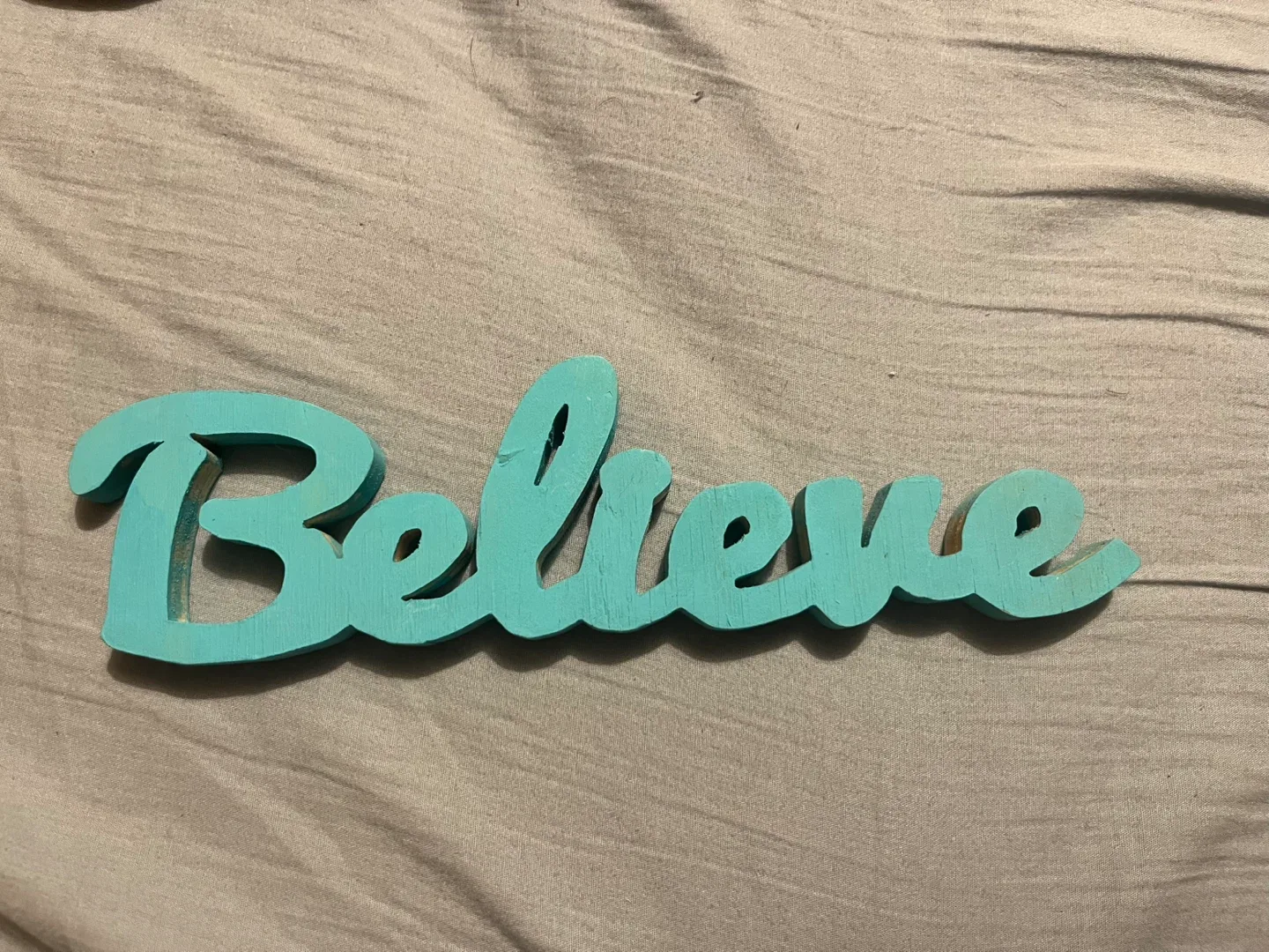 Wooden 'Believe' and 'Smile' Wall Decor
