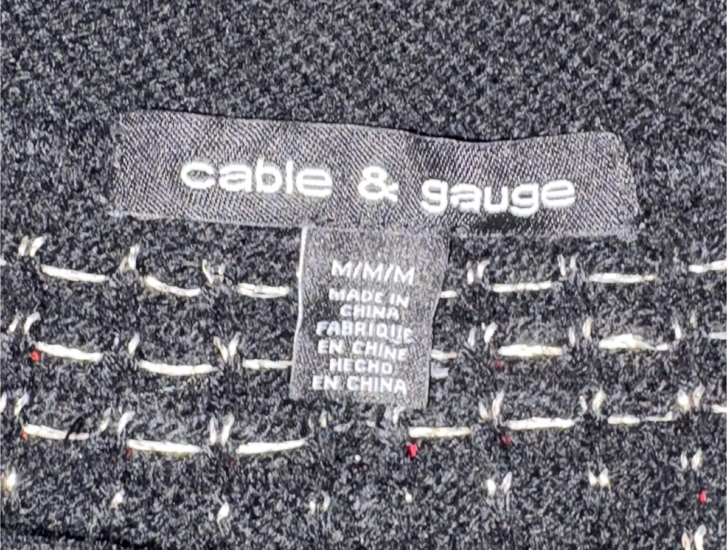 Cable & Gauge Black Sweater - Size M - photo 3