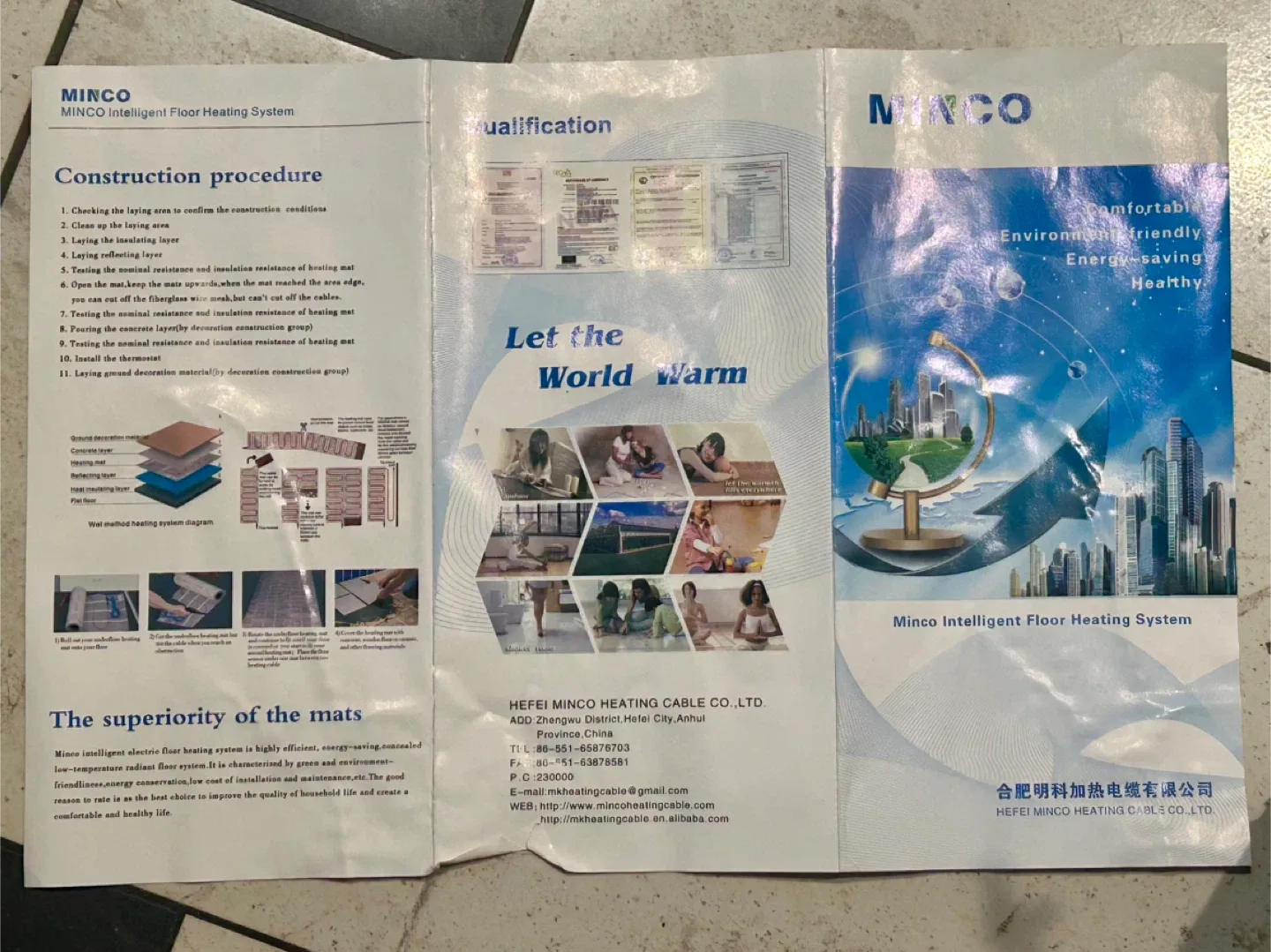 Minco Floor Heating Mats set with Thermostat image indicator(2)