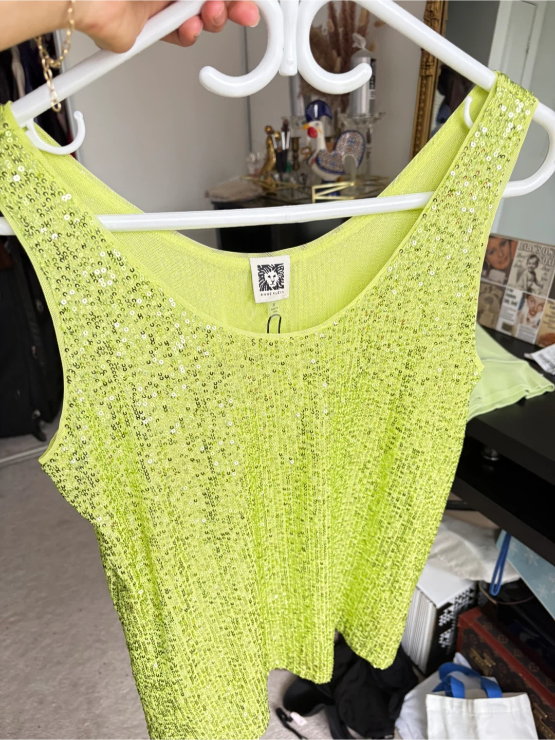Anne Klein Sequin Tank Top & Cardigan Set - Size S - photo 4