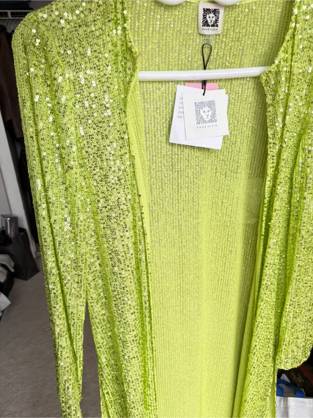 Anne Klein Sequin Tank Top & Cardigan Set - Size S image indicator(5)