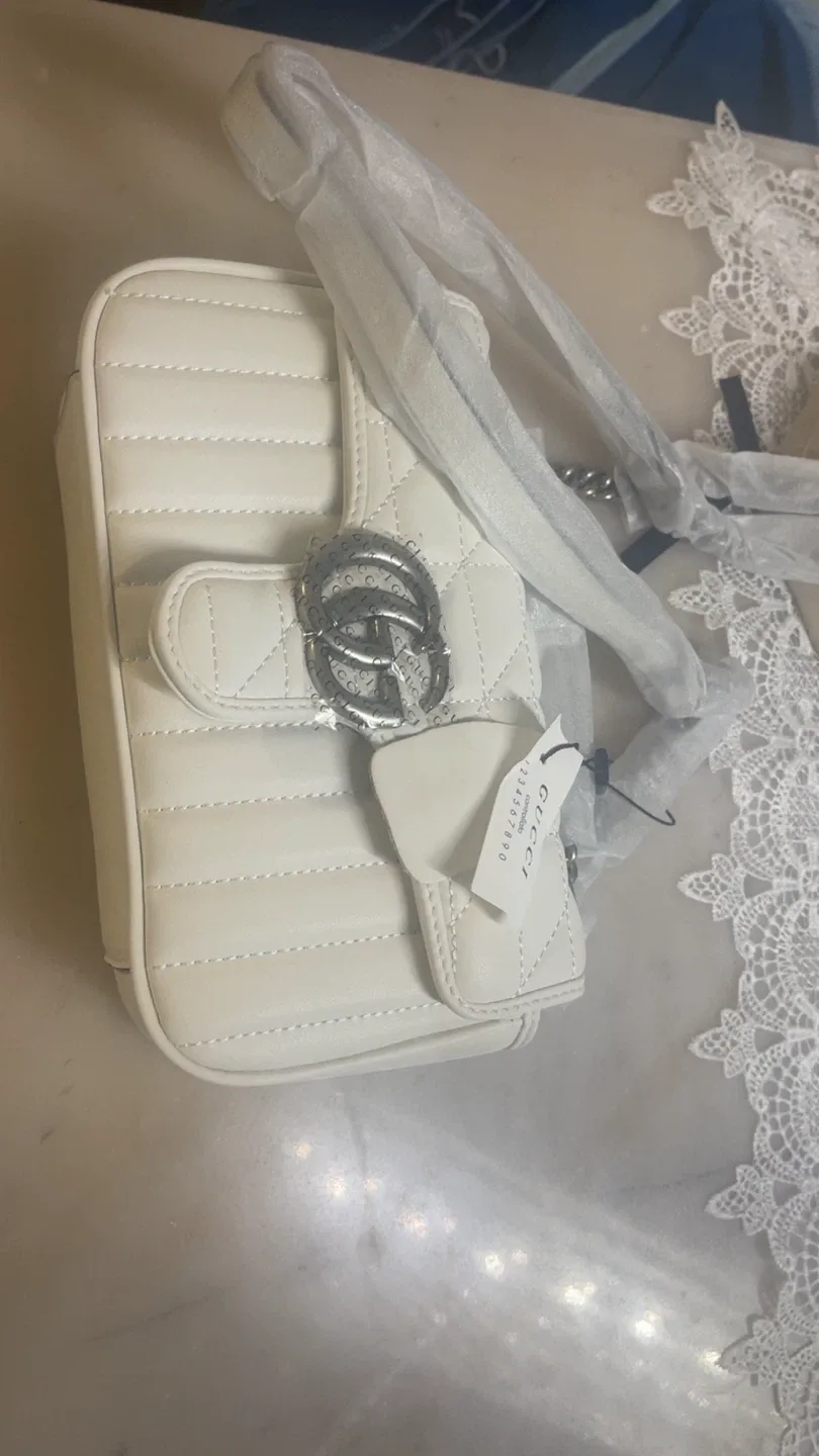 Gucci Marmont Mini Top Handle Bag - White image indicator(2)