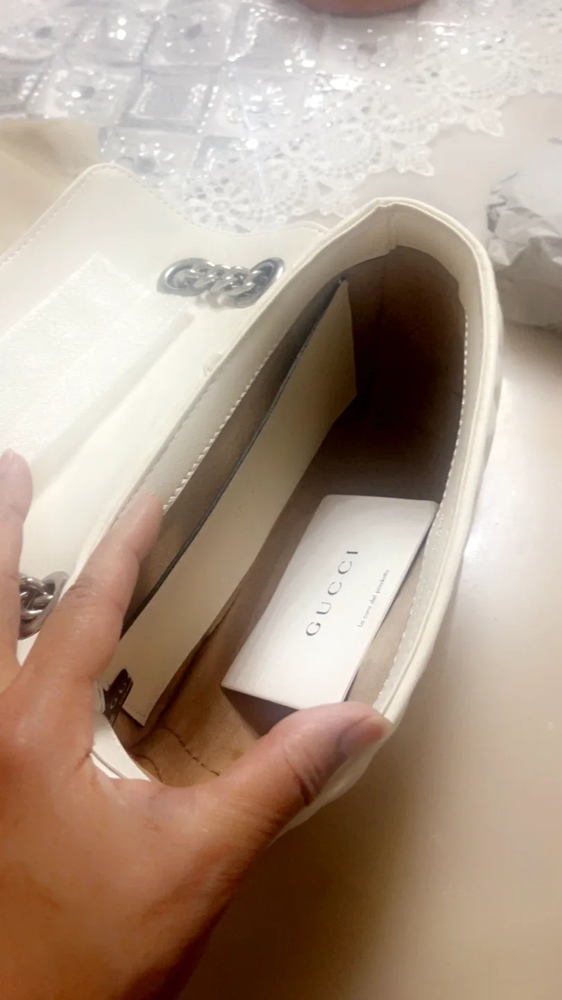 Gucci Marmont Mini Top Handle Bag - White image indicator(4)