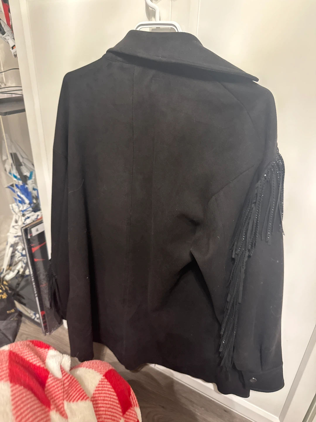 Zara Black Fringed Jacket - Size XS - photo 5