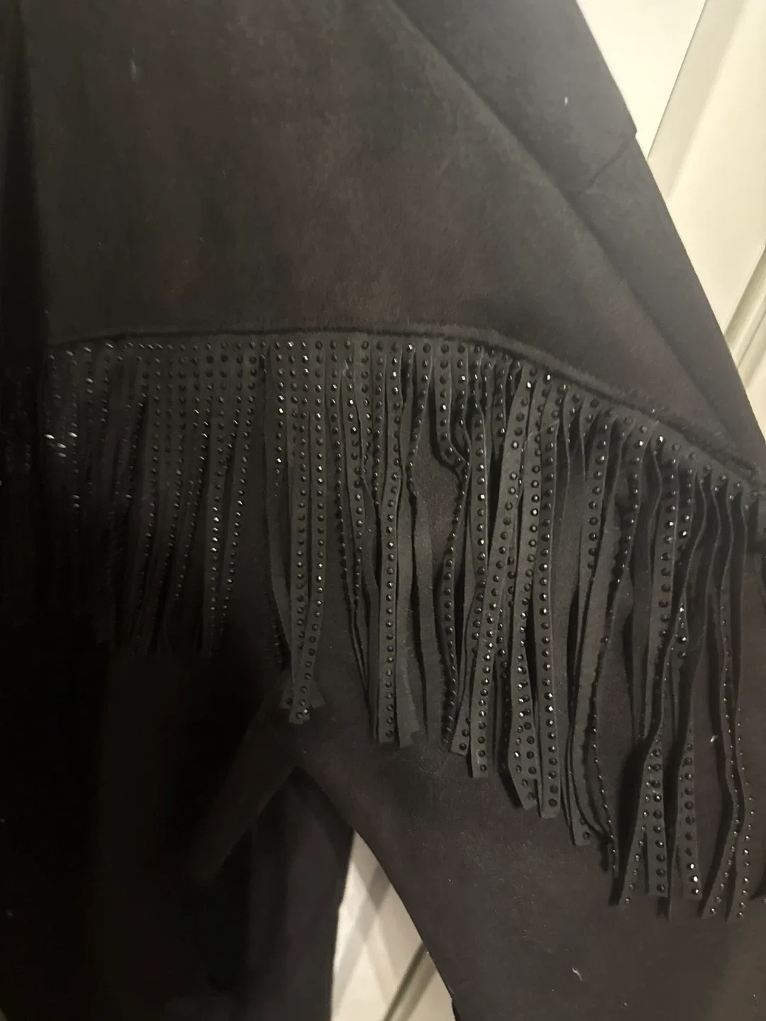 Zara Black Fringed Jacket - Size XS image indicator(2)