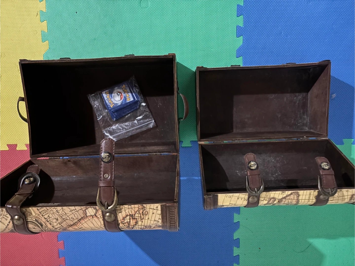 Decorative World Map Storage Trunk Set - photo 3