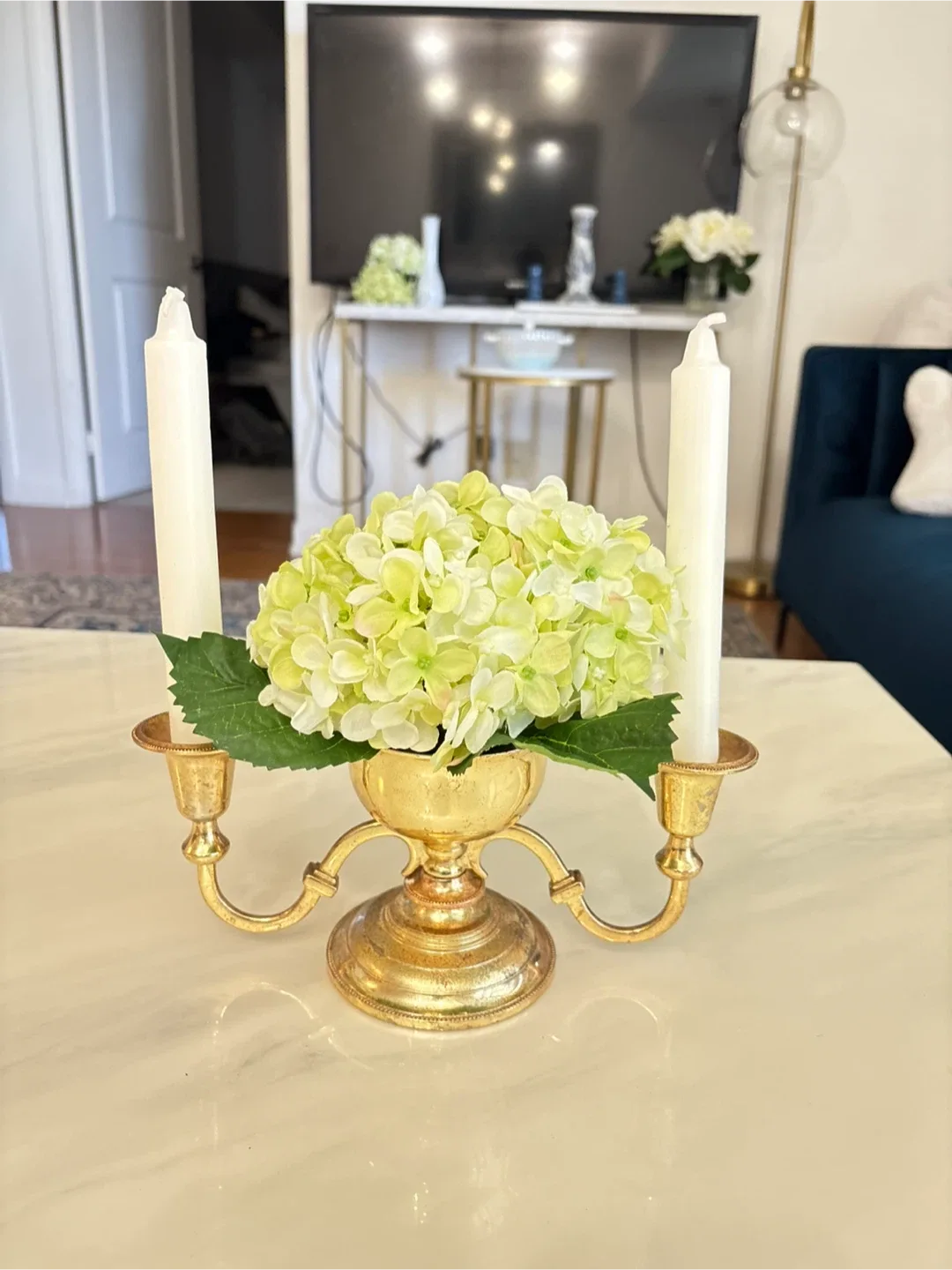 Gold Coloured Candlestick Holder