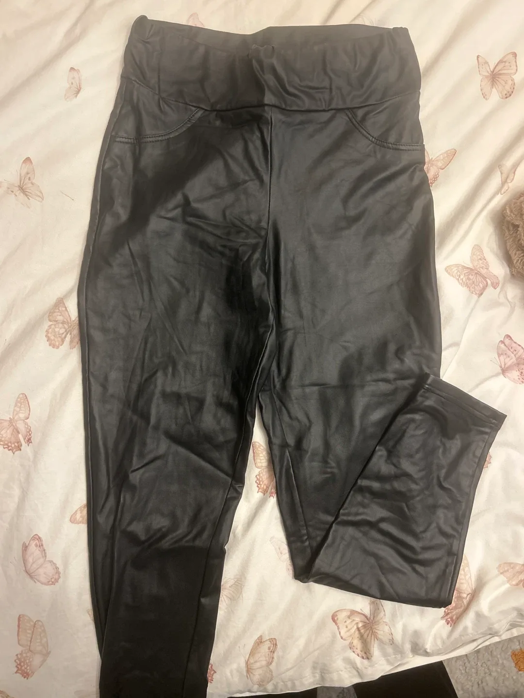 Black Faux Leather Pants