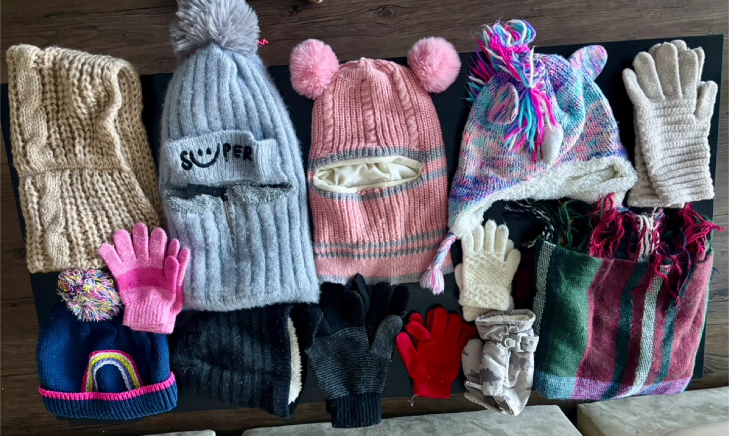Kids' Winter Hats, Scarves and Gloves Bundle