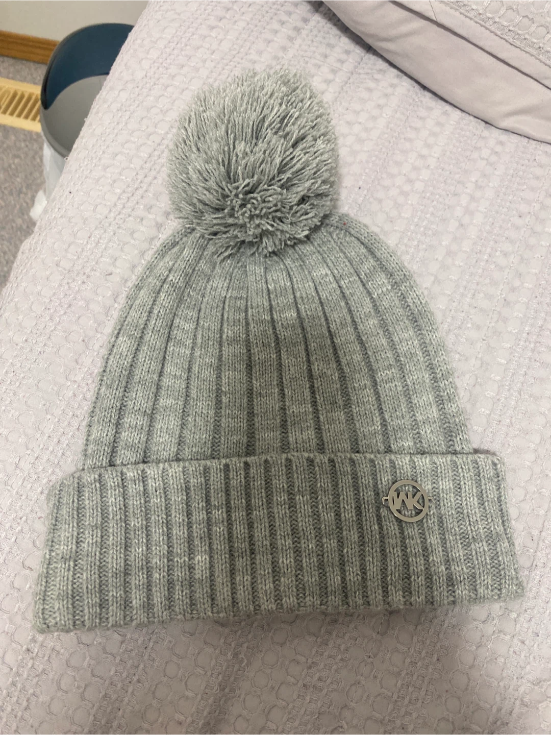 Michael Kors Grey Knit Pom Pom Beanie