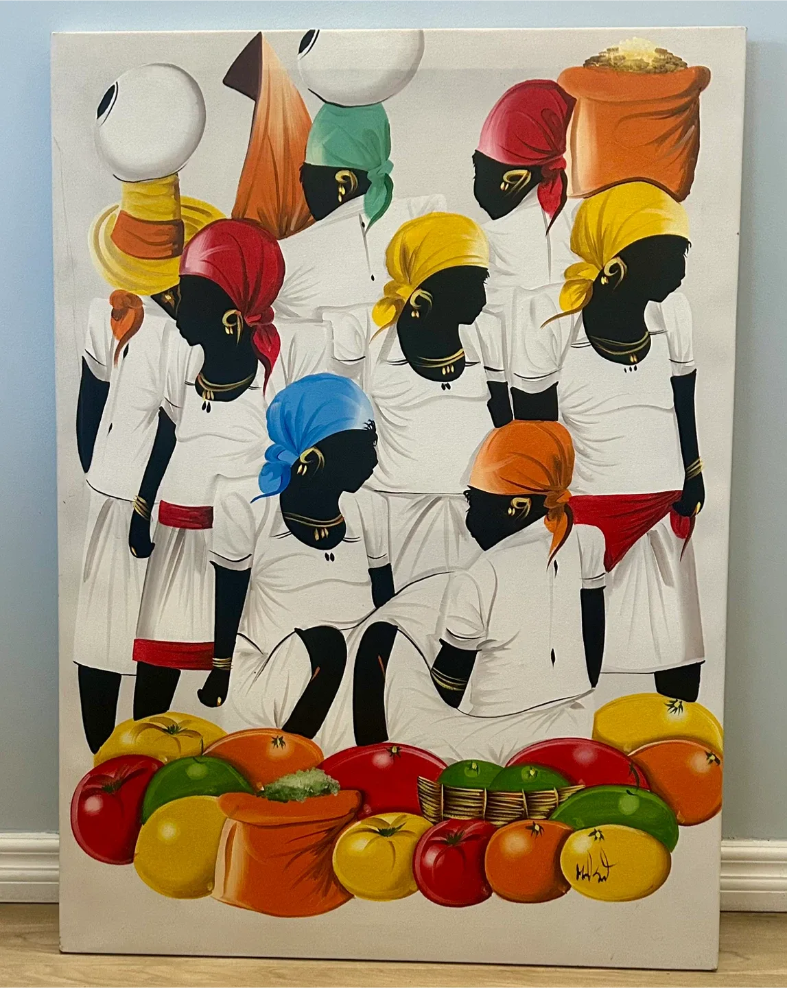 African Market Scene Painting