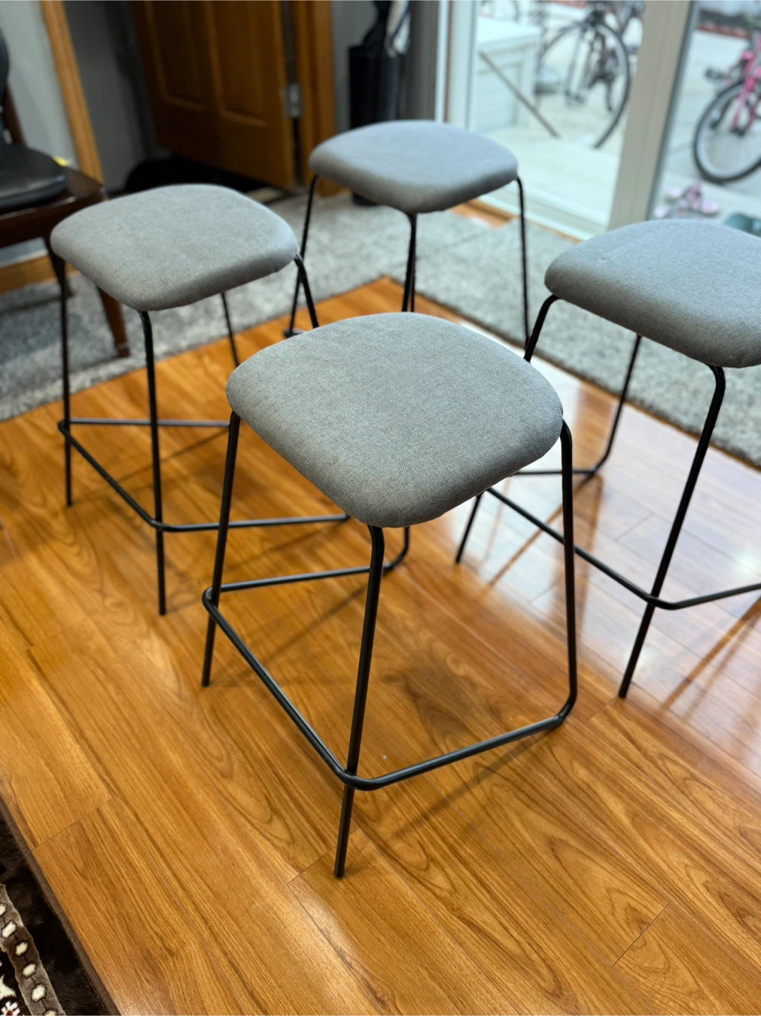 Set of 4 Gray Bar Stools - photo 3