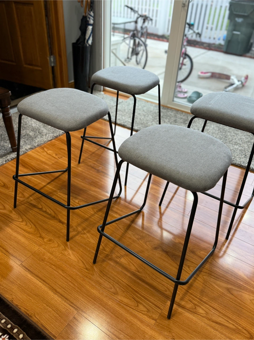 Set of 4 Gray Bar Stools - photo 2
