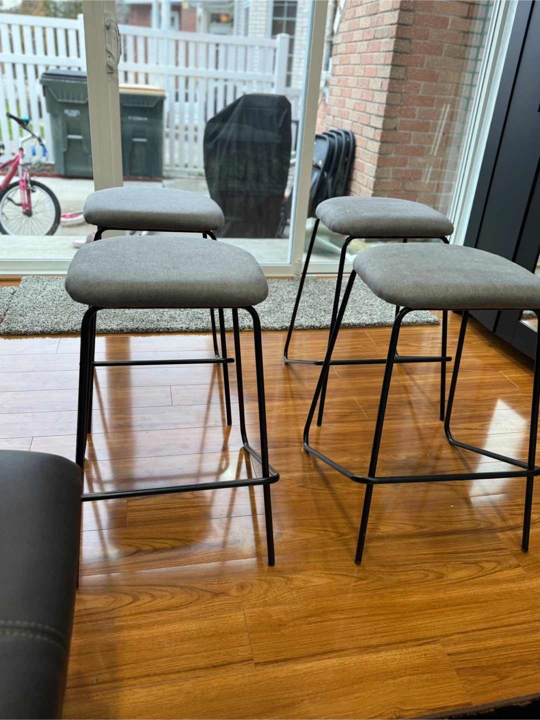 Set of 4 Gray Bar Stools - photo 5