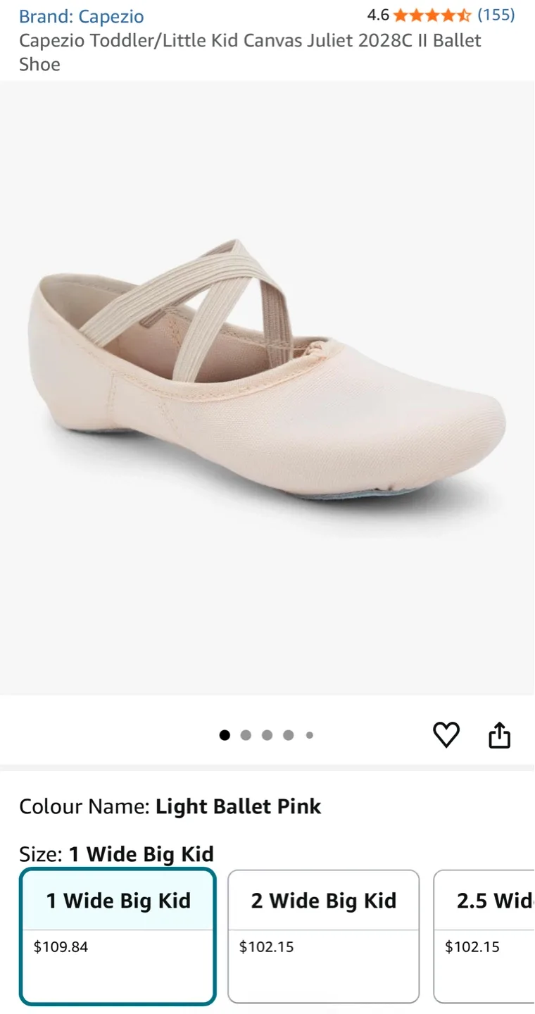 New Capezio Toddler/Little Kid Ballet Shoe - Size 10.5M