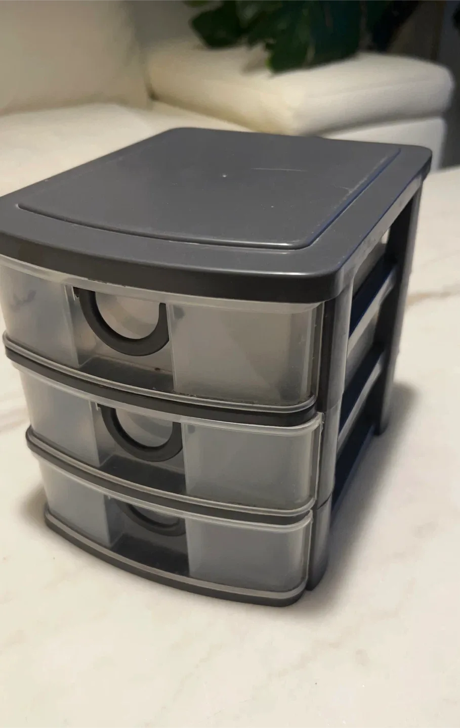 Grey 3-Drawer Storage Organizer