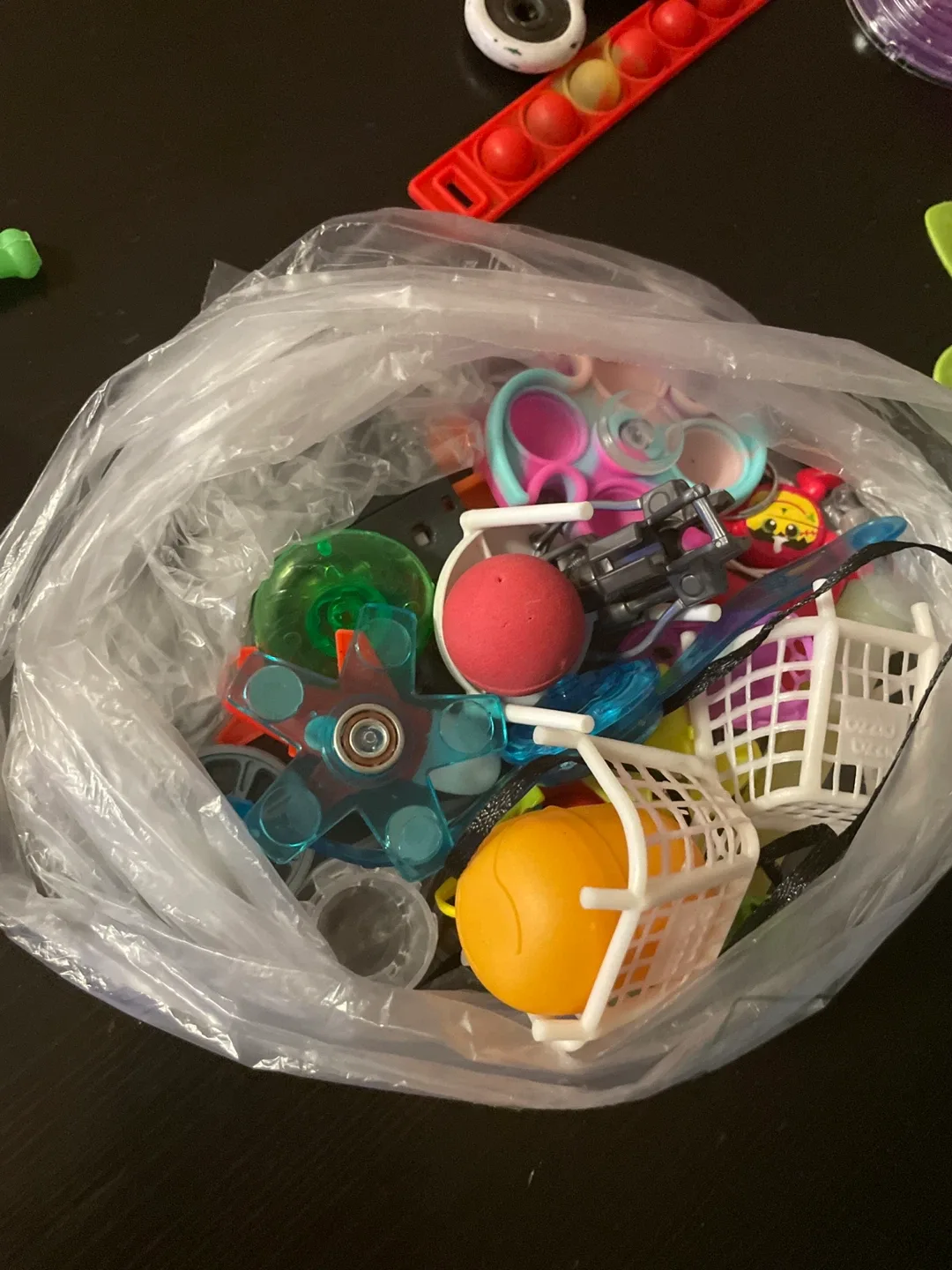 Bag of assorted toys