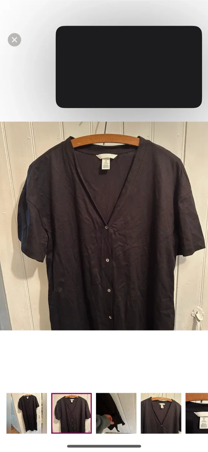 H&M Black Button-Down Dress - Size S image indicator(2)