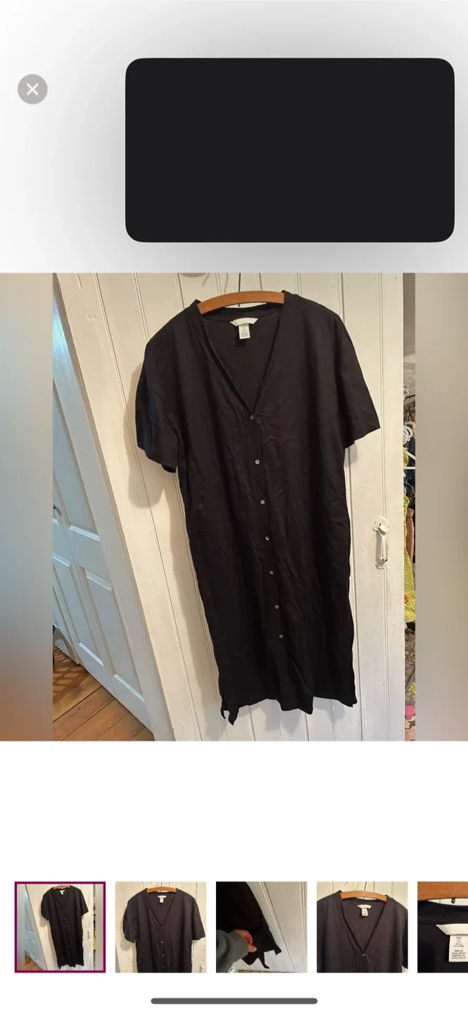 H&M Black Button-Down Dress - Size S