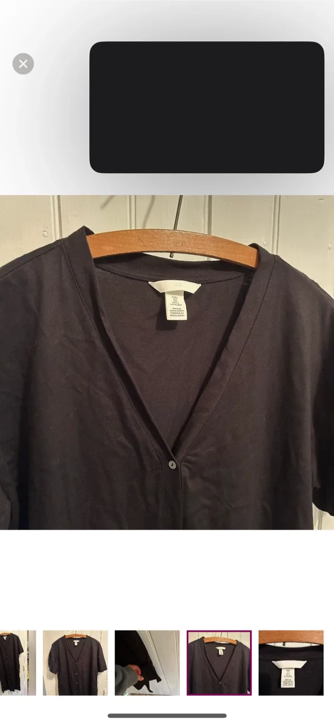 H&M Black Button-Down Dress - Size S image indicator(4)