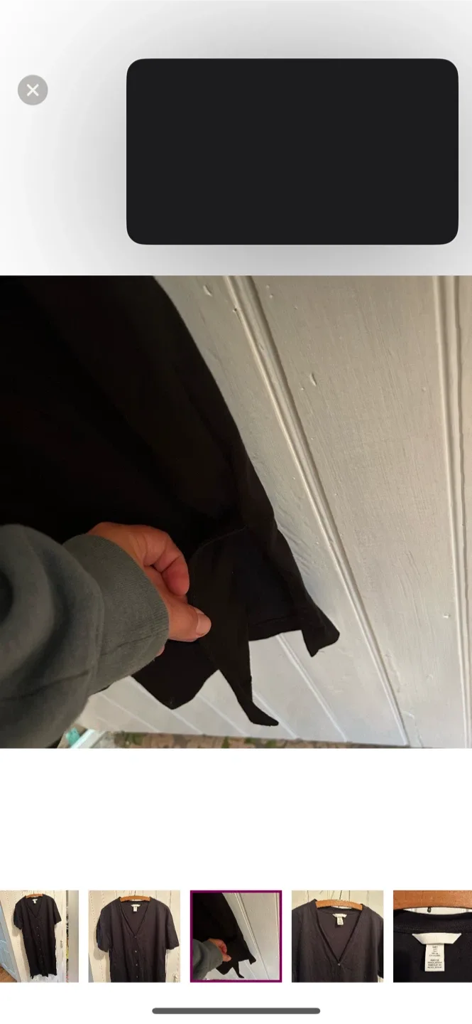 H&M Black Button-Down Dress - Size S image indicator(3)