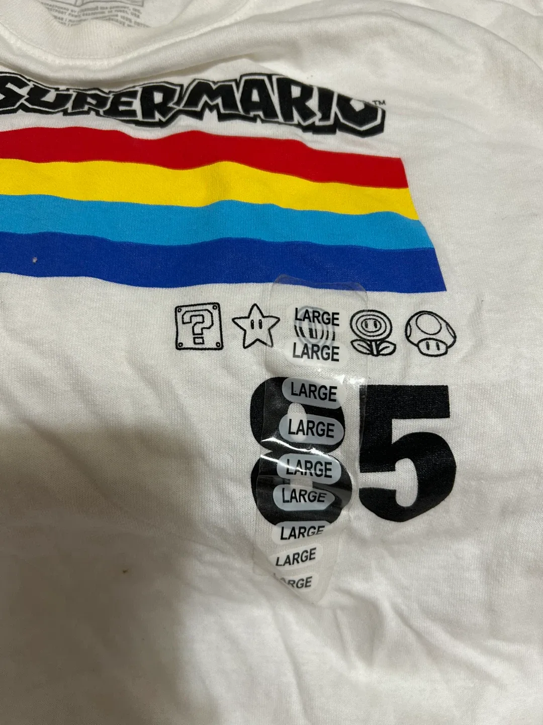 Super Mario 85 Stripes Kids LS T-Shirt - Large image indicator(2)