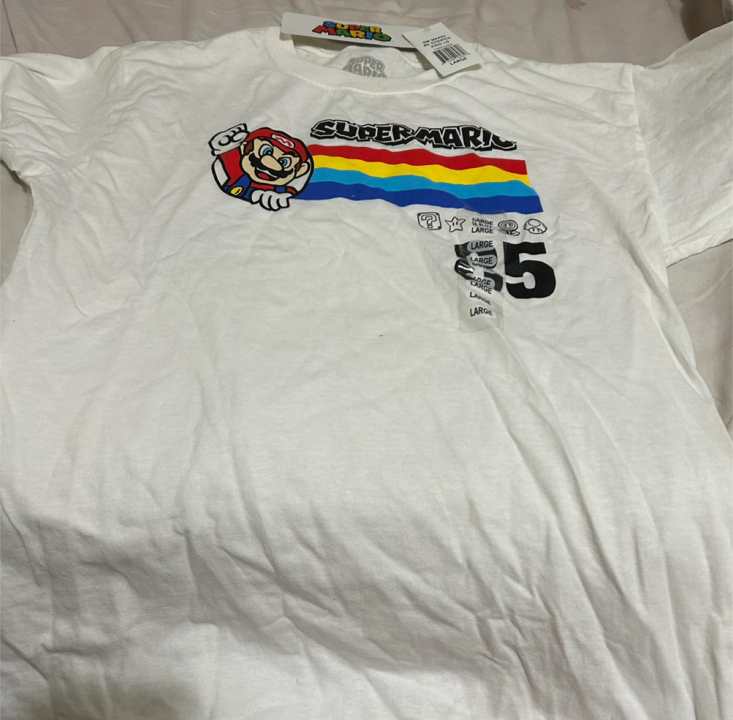Super Mario 85 Stripes Kids LS T-Shirt - Large - photo 4